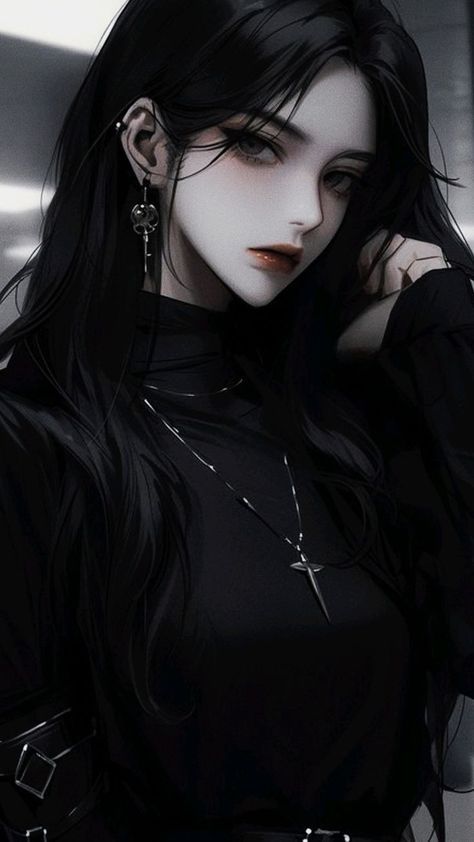 Female Mafia Art, Anime Pp, Girl Pp, Girly M Instagram, Pp Anime, Dark Aesthetics, Girly M, Attractive Eyes, Anime Black Hair