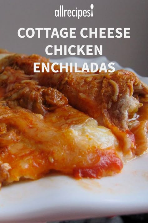 Cottage Cheese Enchiladas, Jalapeño Cream Sauce, Chicken And Cheese Enchiladas, Cottage Cheese Chicken, Cheese Enchilada Casserole, Chicken Cottage, Healthy Chicken Enchiladas, Chicken And Cheese Recipes, Shrimp Enchiladas