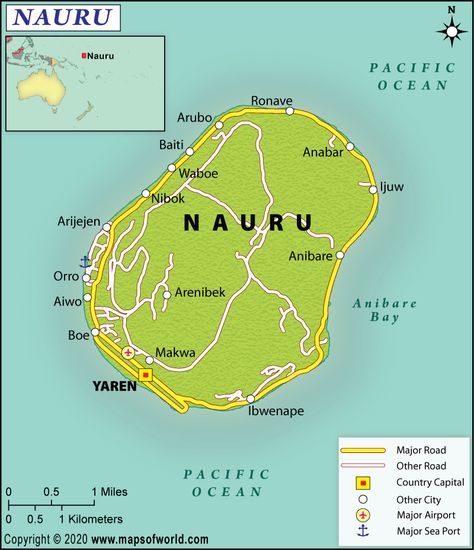 #Nauru is an island nation which is located in the continent of #Oceania. #KeyFacts #K12 Cartography Map, Grand Cayman Island, Cayman Island, Ireland Map, Country Facts, Sea Port, County Map, World Geography, Fast Facts