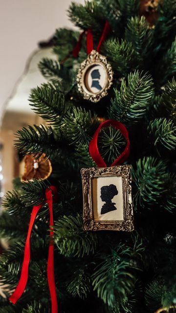 Danielle 🧺 on Instagram: "I’ve been putting my Cricut machine to good use this holiday season! I made these adorable antique inspired ornaments to go along with the Charles Dickens / Little Women Christmas theme that I love! If you’re interested in investing in your own @Cricut machine then mark your calendars for December 10th-16th! Michael’s will be having a great deal on a Cricut Maker 3 + a FREE Cricut Essentials Materials Bundle for $399 (In store & online)! 🤍 #ad #cricutmade #vintagechristmas #christmasdiy #victorianchristmas" Dickens Christmas Decor, Dickens Christmas Decorations, Little Women Christmas Decor, Cricut Essentials, Little Women Christmas, Charles Dickens Christmas, Cricut Maker 3, Dickens Christmas, Cottagecore Christmas