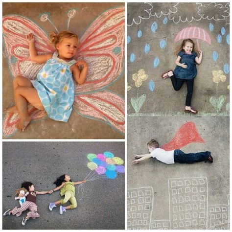 sidewalk chalk idea #kids #crafts #SundayFunday #summer #cute Sidewalk Chalk Photos, Chalk Photography, Chalk Pictures, Chalk Photos, Hello Photo, Smart School House, Baby Fotografie, Smart School, Sidewalk Chalk Art