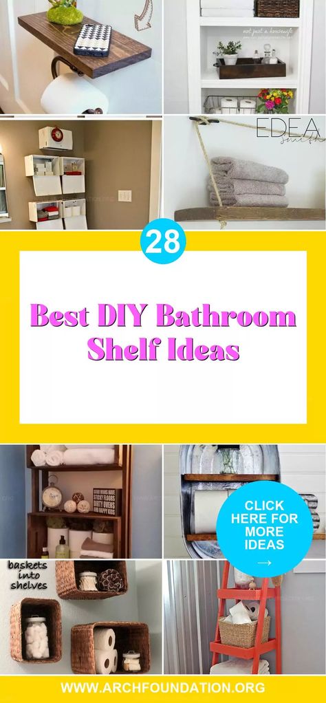 DIY bathroom shelf ideas offer a practical and customizable solution to storage woes in any bathroom. Whether you're crafting floating shelves for toiletries or a cabinet for towels, these projects allow for personal expression and tailored functionality. Utilizing vertical space smartly can help keep your bathroom organized and clutter-free. Start reading and get creative with DIY shelving solutions for your bathroom! Diy Restroom Storage Ideas, Diy Bathroom Shelf Storage, Bathroom Shelves Over Toilet Diy, Bathroom Shelving Ideas The Wall, Cabinet For Towels, Diy Bathroom Shelf, Diy Shelf Ideas, Bathroom Shelf Ideas, Reclaimed Bathroom