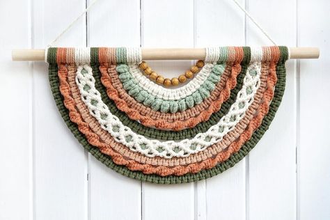 Macrame for Beginners | Coming away from the micro macrame for a wee while. | Facebook Macrame Half Moon, Semi Circle Macrame, Circle Macrame Wall Hanging, Macrame For Beginners, Macrame Curtains, Half Mandala, Moon Wall Hanging, Second Wedding Anniversary, Macrame Home Decor