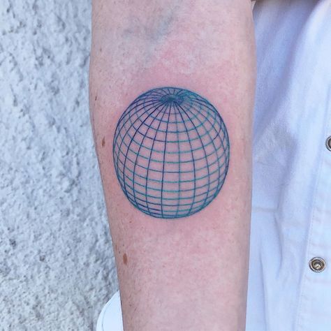 Dane Nicklas on Instagram: “Torquise sphere for Myra. All one color, that’s just the stencil peeking through 😜” Sphere Tattoo, Related Tattoos, Cool Arm Tattoos, Christian Cards, Handmade Dog Collars, Baby Animal Prints, Bunny Print, Printable Christmas Cards, Handmade Dog