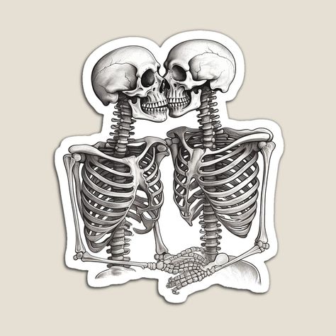 Embracing Skeletons Tattoo, Skeletons Kissing Tattoo, Skull Kissing, Skeletons Kissing, Kissing Art, Skeleton Couple, Women Skeleton, Men Health, Skeleton Tattoos