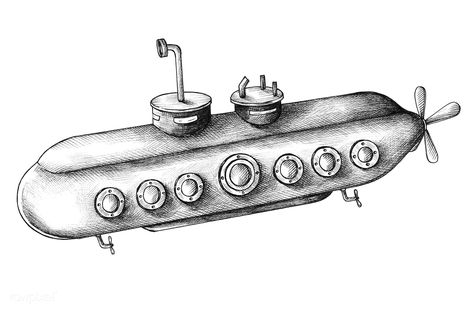 Submarine Illustration, Submarine Drawing, Deep Sea Diver Art, Diver Art, Russian Submarine, Hand Images, Japanese Waves, Drawing Vector, Vintage Black And White