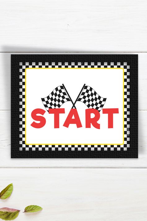 Printable start your engines sign. You'll receive PDF and JPG formats non editable. Sign final size 8x10". #carbirthdayparty #twofastbirthday #racecarbirthday #carthemedbirthdayparty #startyourengines #boybirthdayparties #roadsign #printableroadsign #trafficsign #startsign Start Your Engines Party, Race Car Printable, Race Car Themed Birthday Party Free Printables, Race Car Birthday Printables Free, Start Your Engines Sign, Race Car Birthday Banner, Race Car Flags Printable, Race Car Party Decorations, Race Car Birthday Party