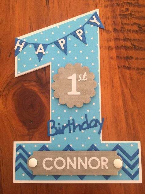 Cricut 1st Birthday Card, One Year Old Card Ideas, Handmade First Birthday Card, First Birthday Card Handmade, Diy First Birthday Card, 1st Birthday Boy Cards Handmade, Baby Birthday Cards 1 Year, First Birthday Card Ideas, 1st Birthday Cards Handmade