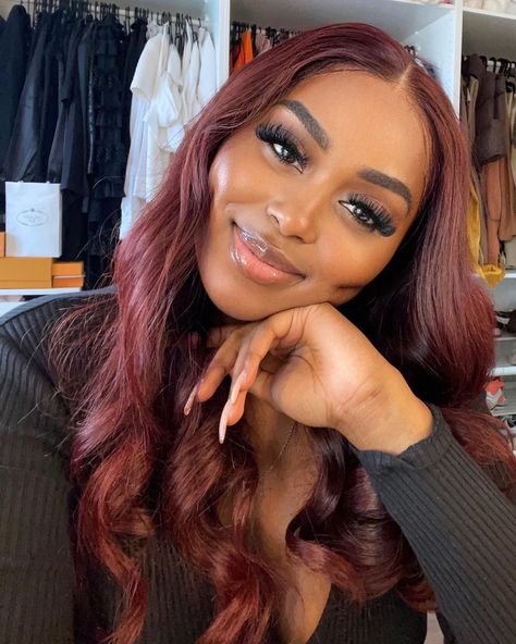 Pelo Color Vino, Burgundy Hair, Hair Laid, Hair Inspiration Color, Baddie Hairstyles, Hair Inspo Color, Ginger Hair, Aesthetic Hair, 100 Human Hair