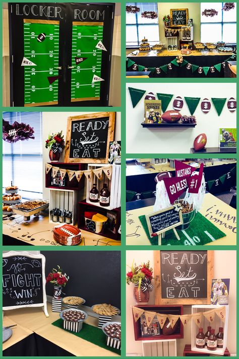 Our PTA hosted a Teacher Appreciation Luncheon on Homecoming Game Day with a Football Tailgate theme! #pta #ptahospitality #teacherappreciation #homecoming #footballparty #tailgate Teacher Luncheon Ideas, Teacher Appreciation Breakfast, Teacher Appreciation Lunch, Teacher Appreciation Luncheon, School Wide Themes, High Funny, Teacher Appreciation Themes, Volunteer Appreciation Gifts, Staff Appreciation Week