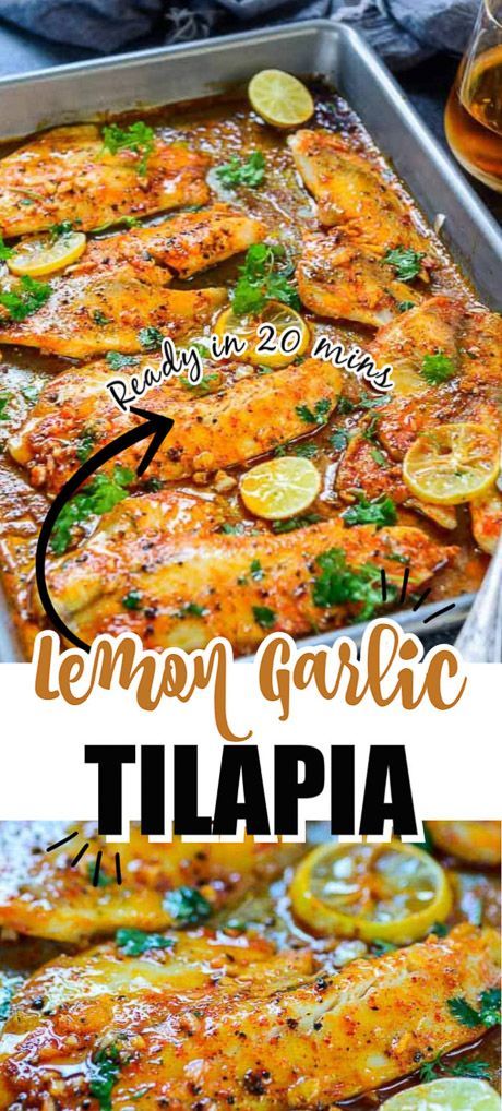 Lemon Garlic Tilapia, Tilapia Recipes Healthy, Tilapia Recipes Easy, Baked Tilapia Recipes, Garlic Baked, Salmon Recipes Baked Healthy, Tilapia Recipe, Fish Dinner Recipes, Baked Tilapia