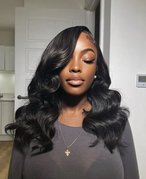 Body Wave Shoulder Length Hair, Side Part 16 Inch Wig, 20 Inch Side Part Wig With Curls, Shoulder Length Bombshell Hair, Body Wave Medium Length, Side Part Curls Short, Side Part With Curls Short, Side Part Bouncy Curls, Side Part Buss Down With Curls