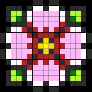 Flower Perler Bead Patterns, Flower Kandi, Pixel Quilting, Modele Pixel Art, Easy Perler Bead Patterns, Pearl Beads Pattern, Fuse Bead Patterns, Pony Bead Patterns, Motifs Perler