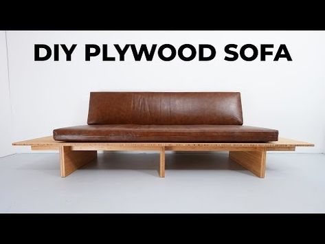 DIY SOFA MADE OUT OF BAMBOO PLYWOOD + FREE PLANS - YouTube Diy Plywood Couch, Diy Indoor Couch, Diy Wood Sofa, Daybed Reading Nook, Plywood Couch, Platform Couch, Sofa Japandi, Backyard Reading, Plywood Sofa