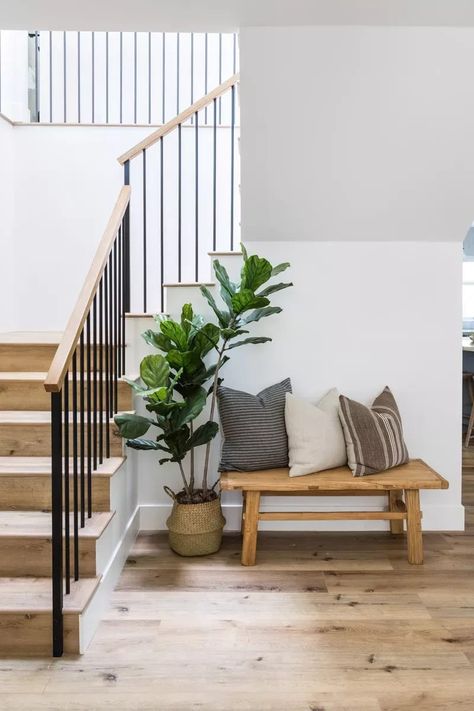 Playroom Lounge, Creating An Entryway, Pure Salt Interiors, Small Console Table, Emily Henderson Design, Long Console Table, Girl Bathrooms, Pure Salt, Stair Case