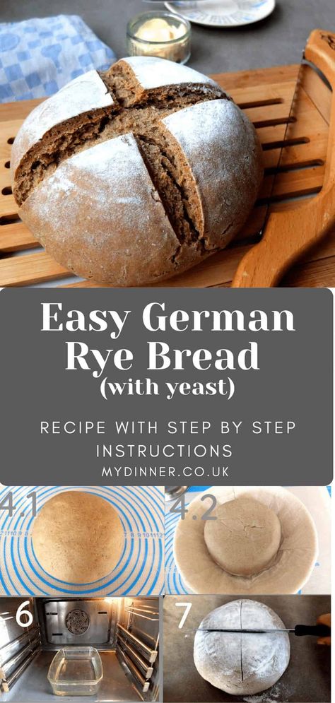 Rye Bread Benefits, German Rye Bread Recipe, Dark Rye Bread Recipe, German Rye Bread, Rye Bread Sandwiches, Bread With Yeast, Rye Bread Recipe, Rye Bread Recipes, German Bread