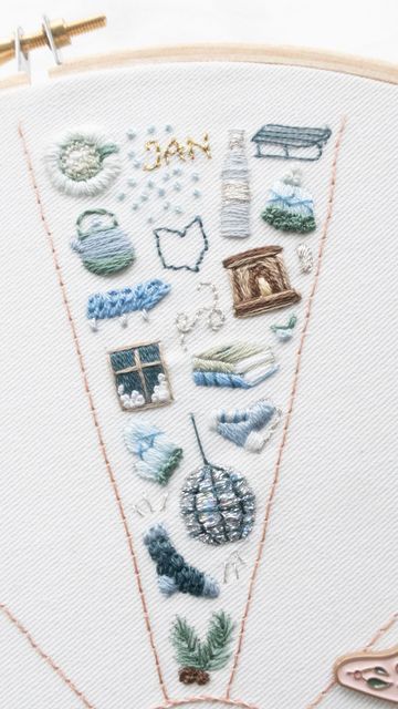 Embroidery by Emily June on Instagram: "Let’s start our 2024 Embroidery Journals! At the link in bio you will find: 1. A blog post all about getting you started with ideas, examples, and free resources 2. A link to the very detailed pattern for this themed set of tiny embroidery designs for January 3. TWO add-on sets of icons for your journals or other personal embroidery projects 🤍🤍🤍 This is designed to go with my book, Embroidery Journal, or as a jumping off point if you are still waiting for a restock and want to start now! If you have my book, all of those resources are additional! I really love how this sparkly, twinkly set of designs came out! And if you just want to stitch up a stand-alone winter-themed hoop, the January pattern comes up with that option as well. Let’s g January Embroidery, 2024 Journal January, Year Embroidery Journal, Embroidery Journal Icons, January Bullet Journal Cover, Things To Do When Bored, Free Resources, Winter Theme, On Set