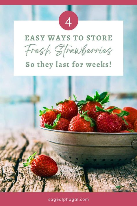 Learn how to store strawberries to keep them fresh and flavorful for longer. Discover the best tips for selecting, preparing, and storing strawberries in the fridge and freezer. From rinsing in a vinegar solution to storing in a mason jar or another container, these tips will help your strawberries last longer, ensuring you enjoy them at their peak. Say goodbye to moldy strawberries and hello to long-lasting fresh and delicious berries with these easy-to-follow storage techniques! Moldy Strawberries, Storing Strawberries, Keep Strawberries Fresh, Store Strawberries, How To Store Strawberries, Fridge And Freezer, Food Innovation, Veggie Delight, Tasty Foods