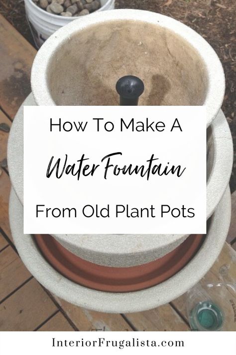 Diy Plant Pot Water Fountain, Diy Bird Fountain Water Features, Outdoor Patio Water Feature Ideas, Diy Urn Fountain, Solar Outdoor Fountains, Diy Outdoor Water Features Simple, Diy Pot Water Fountain, Large Pot Water Feature, Outdoor Diy Fountain Ideas