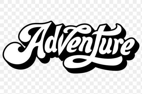 Black and white adventure retro style font design element | free image by rawpixel.com / Tvzsu Font Design Logo Style, Font Names Style, Logo Design Black And White, Travel Font, Paper Texture Background Design, Adventure Font, Travel Fonts, Tattoo Word Fonts, Logo Design Black