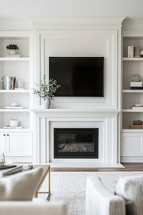 Built-In Around Fireplace: Elegant Solutions for Your Living Space - Quiet Minimal Built In Cabinets Living Room, Built In Around Fireplace, Living Room Built Ins, Fireplace Built Ins, Living Room Decor Fireplace, Living Room Design Inspiration, Living Room Loft, Fireplace Remodel, Home Fireplace