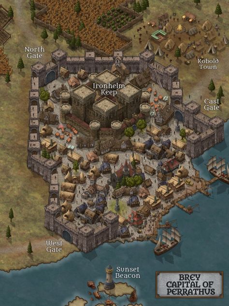 Fantasy Refugee Camp, Buildings Artwork, Isometric Map, Village Map, Fantasy World Map, Dungeon Master's Guide, Tabletop Rpg Maps, Anime City, Fantasy Maps