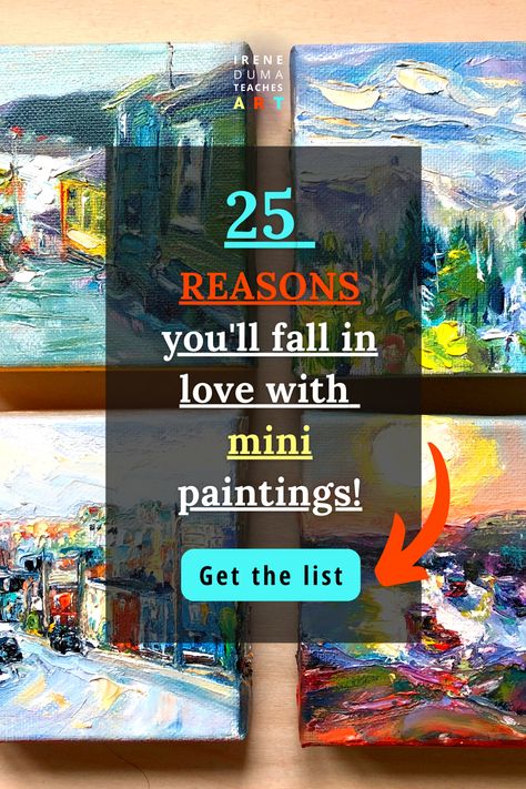 I have a confession to make: I'm addicted to mini oil paintings! 😍🎨 There's something magical about the way a small canvas can capture so much emotion and detail. Join me on this artistic adventure as I share 25 reasons why creating simple canvas mini-paintings is a game-changer for any artist. 🖌️🌟 Small Acrylic Painting Mini Canvas Tutorial, Small Oil Paintings, Mini Acrylic Paintings, Big Paintings, Mini Oil Painting, Oil Painting Supplies, Oil Painting Lessons, Oil Painting On Paper, Start Painting