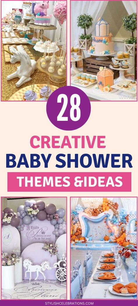 Creative Baby Shower Themes & Ideas Baby Shower Themes For Baby Girl, Summer Themed Baby Shower Ideas, Cute Baby Shower Themes For A Girl, Spring Baby Shower Themes Neutral, Baby Shower Theme Ideas Girl, Baby Girl Shower Ideas Theme, Girl Baby Shower Themes Ideas, Baby Shower Theme For Girl, Girl Baby Shower Themes Unique