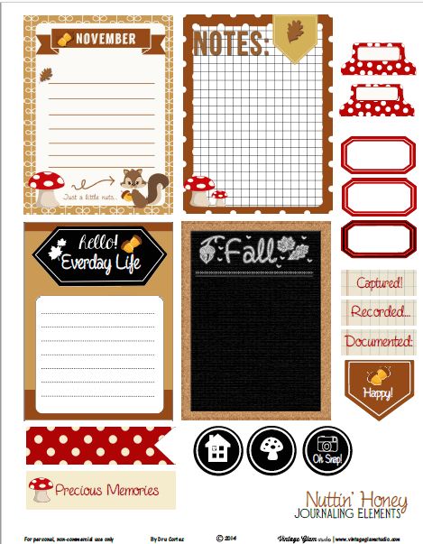 Fall Journal, Project Life Freebies, Journaling Printables, Scrapbooking Design, Glam Studio, Project Life Printables, Project Life Scrapbook, Project Life Layouts, Project Life Cards