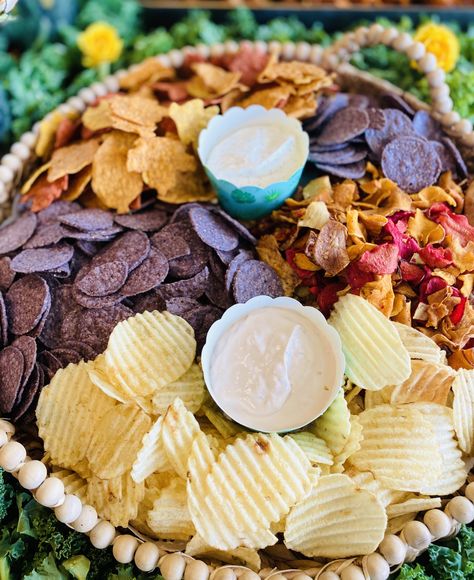 Chip Tray Ideas, Charcuterie Board Chips And Dip, Crisps And Dip Board, Chip Charcuterie, Chip Charcuterie Board, Chip And Dip Charcuterie Board, Chips And Dip Board, Chip And Dip Board, Chips And Dip Charcuterie Board