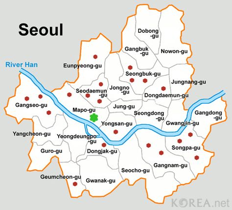 seoul map with marks a Seoul Map Illustration, Seoul Neighborhoods, Map Of Seoul, Seoul Map, Seoul Travel Guide, Korea Country, Korea Map, Korea Trip, Seoul Travel