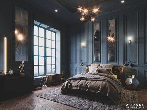 50 jaw dropping black bedrooms ideas // luxury black rooms design #decorlife #black bedrooms Velaris Home Aesthetic, Night Court Home Decor, Velaris Themed Bedroom, Velaris Room Decor, Night Court Aesthetic Room, Velaris Decor, Acotar Bedroom Ideas, Acotar Home Decor, Night Court Bedroom