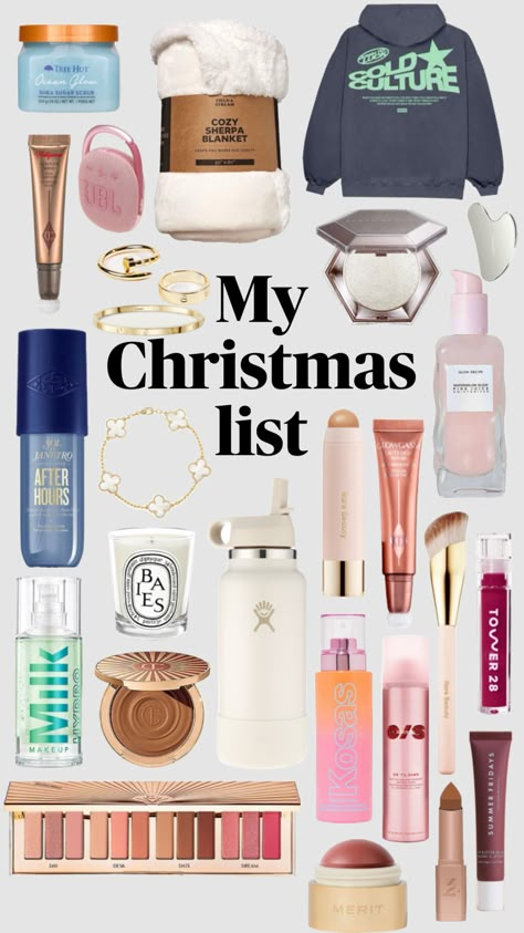 Asking for all of this for chrisrmas this year!! What else does everyone want??? Christmas List Template, My Christmas Wishlist, Girly Gifts Ideas, Girly Christmas Gifts, Cute Christmas Ideas, Bike Quotes, Christmas Gifts For Teen Girls, Cute Clothing Stores, Top Skin Care Products