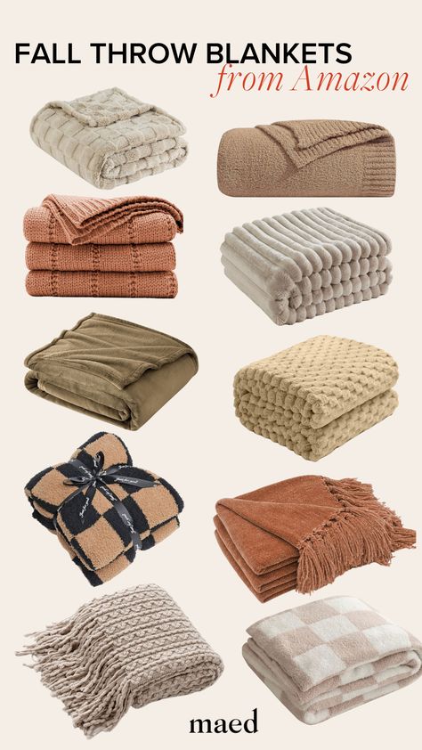 Best Amazon Throw Blankets, Throws On Sofas Living Rooms Blankets, Throw Blankets On Couch, Amazon Blanket, Throw Blanket On Couch, Fall Couch, Diy Throw Blankets, Neutral Throw Blanket, Denise Vasi