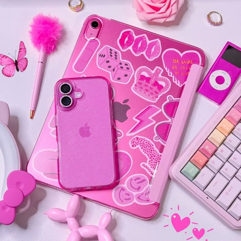 Pink Everything 💕 pink iPhone 16, pink iPad and pink iPod #pink #desksetup #pinkdesksetup #apple #pinkipad #pinkimac #pinkiphone #kawaiiaesthetic #cute #studygram pink, desk setup, pink desk setup, apple, pink iPad, pink iMac, pink iPhone 16, pink iPod, kawaii aesthetic, cute, study gram, asmr Pink Apple Aesthetic, Pink Apple Products Aesthetic, Pink Iphone 16 Aesthetic, Iphone 16 Pink Case, Iphone 16 Aesthetic, Iphone 16 Pink, Ipad Homescreens, Pink Shuffle, Pink Imac