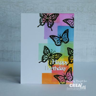 Crealies: Crealies - Stamped Butterfly Card Butterfly Homemade Cards, Butterfly Birthday Card Ideas, Birthday Cards With Butterflies, Birthday Card With Butterflies, Butterfly Shadow Box, Origami Butterfly Tutorial, Butterfly Cards Handmade, Butterfly Shadow, Butterfly Birthday Card