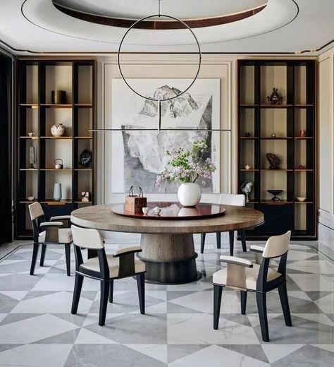 Modern Dining Room Lighting, Dining Area Design, Wall Decor Dining Room, Dining Interior, Dining Room Design Modern, Lighting Dining Room, Neoclassical Interior, Dining Room Interiors, Luxury Dining Room