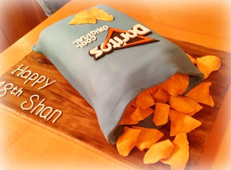 Doritos Bag Cake Blue Doritos, Cake Makers, Sweet Cheeks, Cake Ideas, Amazing Cakes, Cake Recipes, Fondant, Snow White, Baking