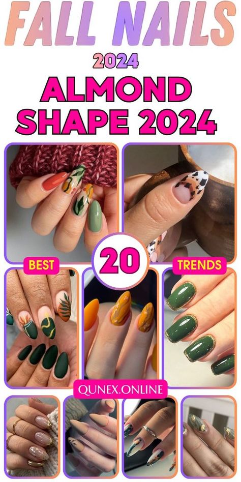 Embrace the autumn season with almond shape fall nails 2024. Explore almond shape fall nails ideas simple for a sleek and elegant appearance. Whether you prefer almond shape fall nails short for a practical option or fall acrylic nails almond shape simple for a minimalist look, these designs are perfect for showcasing your style. Add cute fall colors and brown hues to complete the look. Fall Nails 2024 Almond, Almond Nails Designs Fall 2024, Almond Nails Designs Fall, Almond Shape Fall Nails, Fall Almond Nails Ideas, Almond Fall Nails, Fall Almond Nails, Fall Toe Nails, Fall Nails Ideas