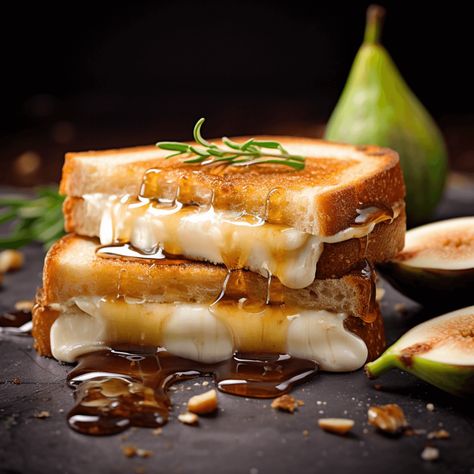 Brie and Pear Grilled Cheese with Fig Jam on Sourdough Bread Recipe Pear Grilled Cheese, Chicken Al Pastor, Leeks Recipe, Al Pastor Tacos, Fig Bread, Pastor Tacos, Braised Leeks, Weekend Brunch Recipes, Pineapple Salsa Recipe