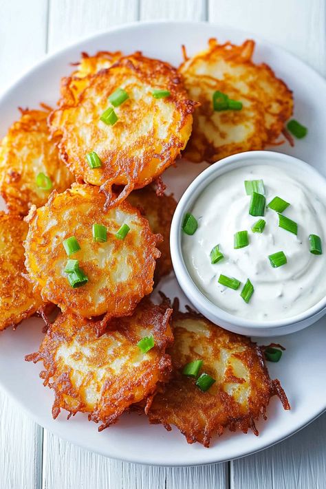 Crispy Baked Sweet Potato Latkes Potato Latkes Board, Baked Latkes Oven, Oven Baked Potato Latkes, Baked Latkes, Sweet Potato Latkes, Potato Latkes, Jewish Food, Creamed Potatoes, December Holidays