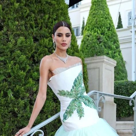 Ariadna Gutierrez on Instagram: "Ariadna Gutierrez, hace su aparición en la alfombra roja de Cannes por tercer año consecutivo, envuelta en un vestido de corte atemporal con apliques que emulan la forma de una hoja, dándole paso a la frondosa y larga falda que emerge del vestido de Homolog Spring- Summer 2024 Couture Collection inspirado en la belleza de la naturaleza y flamas, además de los elementos de al rededor del mundo, llevando el cabello recogido y un imponente collar de diamantes como accesorio. 👑

#AriadnaGutierrez #LCDLF4 #teamariadna #teamtierra #arylovers #Colombia #México #MissUniverse #beutiful #top #fyp #cannesfilmfestival #cannes2024 #francia" Cannes, Couture, Instagram