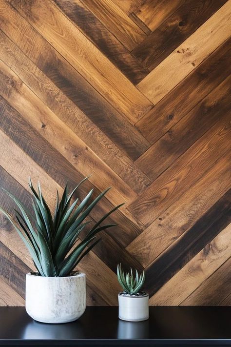 "Transform your space with the dynamic pattern of a DIY Chevron Wood Wall! 🛠️🪵 Ideal for creating a stunning focal point that stands out. 🌿✨ #ChevronPattern #DIYDecor #WoodCrafts" Chevron Slat Wall, Herringbone Wall Wood, Herringbone Wood Wall, Wood Plank Walls, Herringbone Wall, Herringbone Wood, Chevron Wall, Wood Accent Wall, Plank Walls