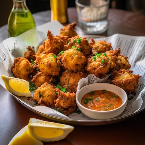 Oyster Fritters Recipe | Recipes.net Fried Oysters Dipping Sauce, Oyster Fritters Recipes, Fried Oyster Recipes, Oysters Recipes, Baked Oyster Recipes, Pumpkin Fritters, Corn Fritter Recipes, Zucchini Fritters Recipe, Dill Recipes