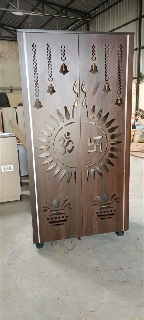 Devudu Room Door Designs, Mandir Wooden Door Design, Double Door Pooja Room Design, Devudi Room Door Designs, Devudi Room Designs, Mandir Design Door, Puja Room Door Design Indian, Pooja Room Double Door Design Modern, God Room Door Designs