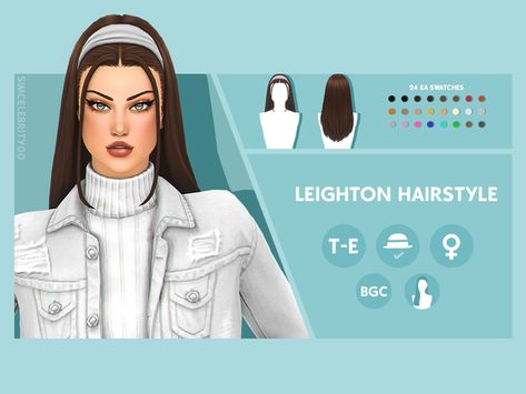 Leighton Hairstyle Headband Overlay | simcelebrity00 on Patreon Hairstyle Headband, Boyfriend Hair, Pelo Sims, Goddess Hairstyles, Sims 4 Cc Packs, Sims Hair, Best Sims, Sims 4 Cas, Sims 4 Game