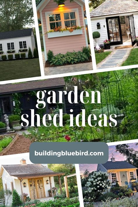 21 Stunning Garden Shed Ideas for Your Backyard Shed Colors, Shed Exterior Ideas, Painted Garden Sheds, Small Brick Patio, Garden Shed Ideas, Functional Garden, Build A Shed, Garden Boxes Raised, Shed Ideas