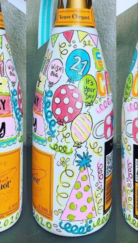 Painted Wine Bottle 21st Birthday, Painted Bottle Birthday, 21st Bday Champagne Bottle, Painted Vodka Bottle Birthday, 40th Birthday Painted Champagne Bottle, 21st Birthday Painted Bottle, Birthday Painted Wine Bottle, Liquor Bottle Painting, 21st Painted Champagne Bottle