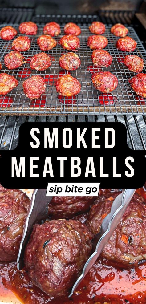 pellet grill smoker meatballs recipe Smoked Pasta, Meatballs Stuffed With Mozzarella, Smoked Meatballs, Smoked Hamburgers, Traeger Grill Recipes, Bbq Meatballs, How To Cook Meatballs, Pellet Grill Recipes, Smoked Meat Recipes