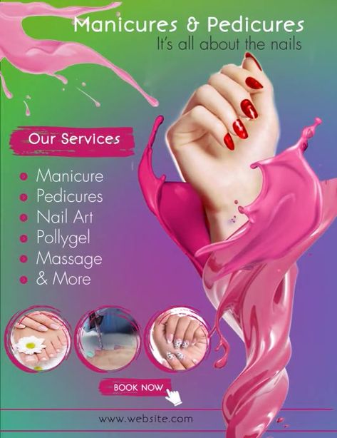 Copy of NAILS SERVICES Flyer Nails Poster, Promotion Strategy, Album Art Design, Promotional Flyers, Nail Services, Pedicure Nail Art, Logo Restaurant, Event Promotion, Online Ads